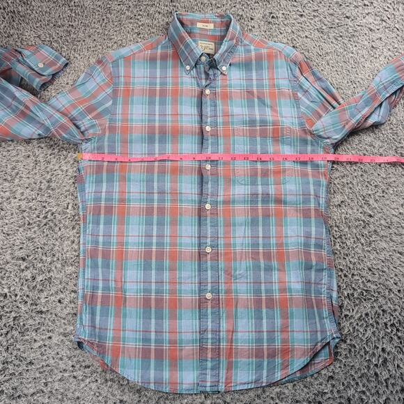 J Crew Shirt Men Small Blue Plaid Long Sleeve Preppy Casual Slim Fit Modern - Picture 3 of 6